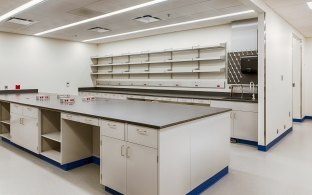 CDPHE laboratory space with a long island 