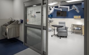 A patient exam room