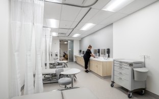 A few treatment areas with curtains in between