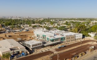 Aerial view of the elementary school under construction