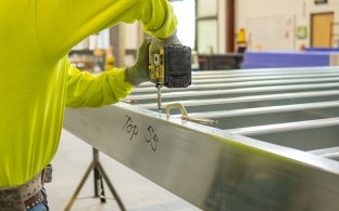 A person working with a power tool 