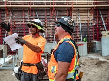 Construction workers on a jobsite.