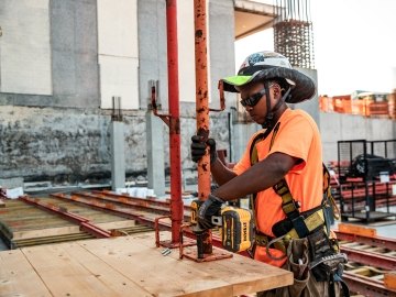 Construction worker on a jobsite. 