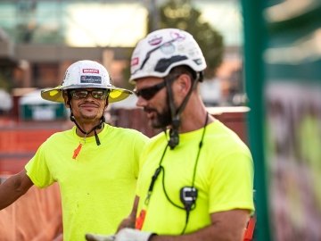 Construction workers on a jobsite.