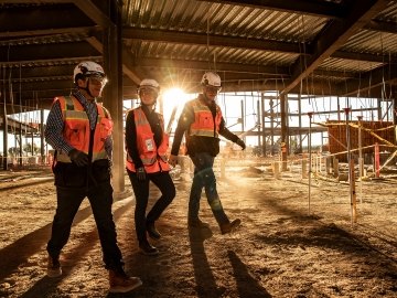 Construction workers on a jobsite.