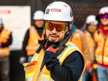 Construction workers on a jobsite.