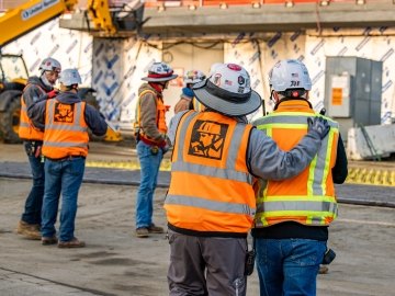 Construction workers on a jobsite.