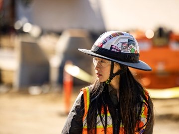 Construction worker on a jobsite. 