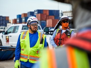 Construction workers on a jobsite.