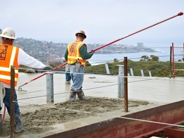 Construction workers at the J. Craig Venter Genome Lab jobsite.