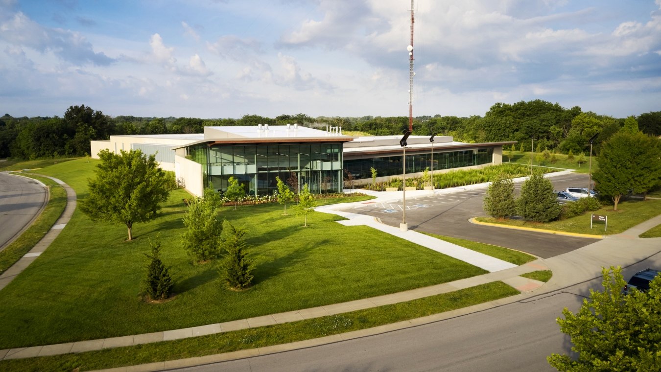 Exterior view of the Johnson County Medical Examination Facility. 