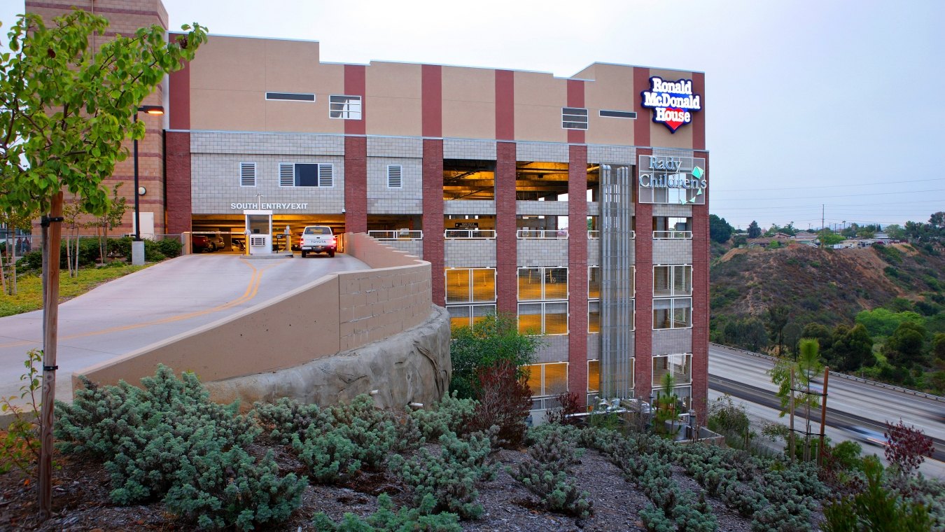 Rady Children's Hospital Parking Structure Exterior and Surrounding Area