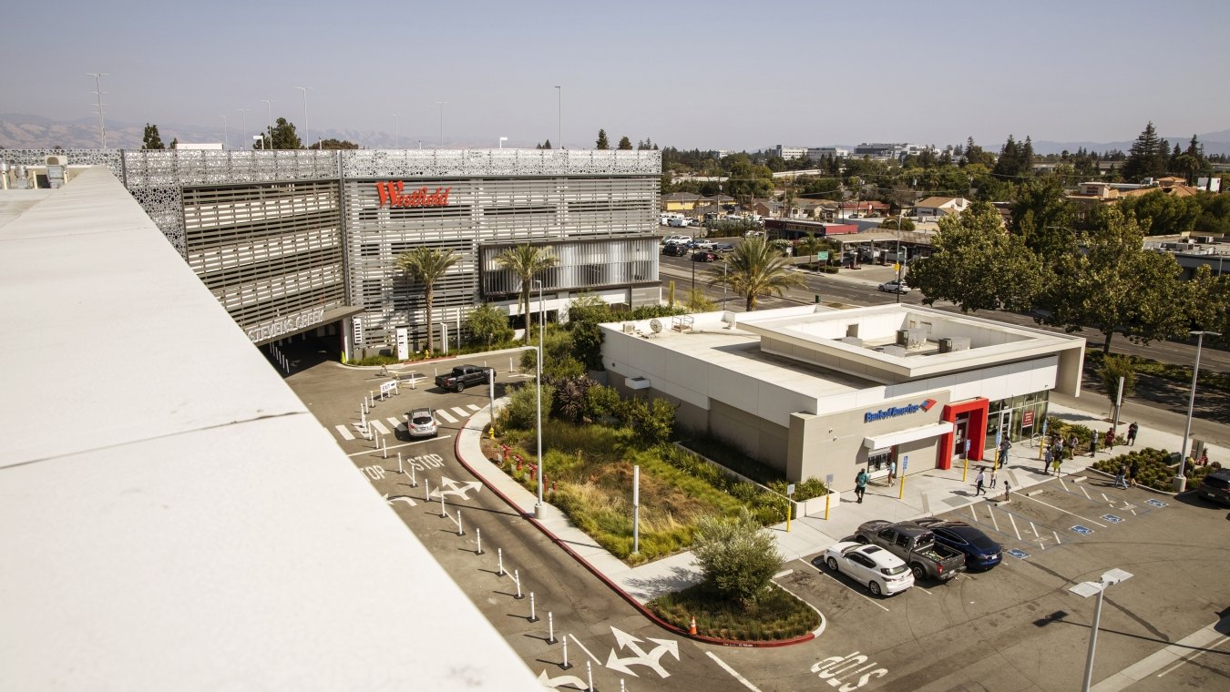 Aerial exterior view of the building.