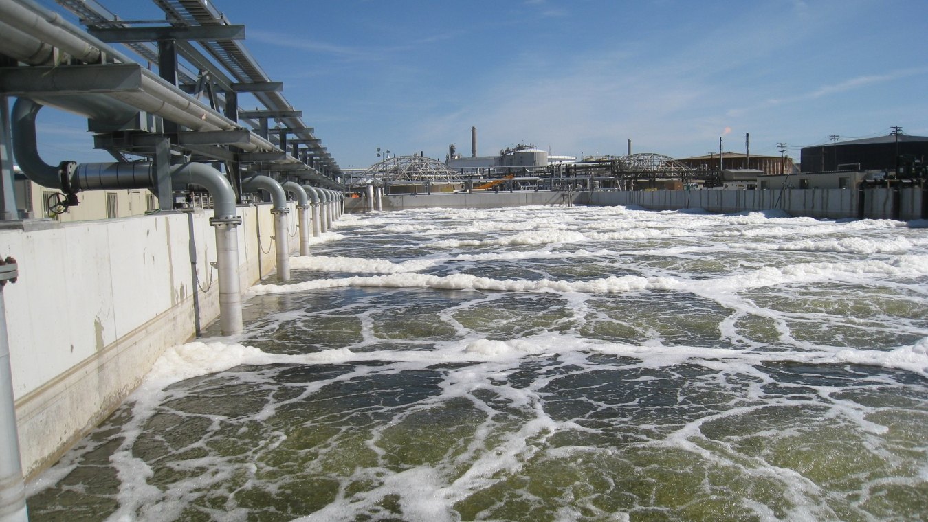 Outdoor image of a water being treated