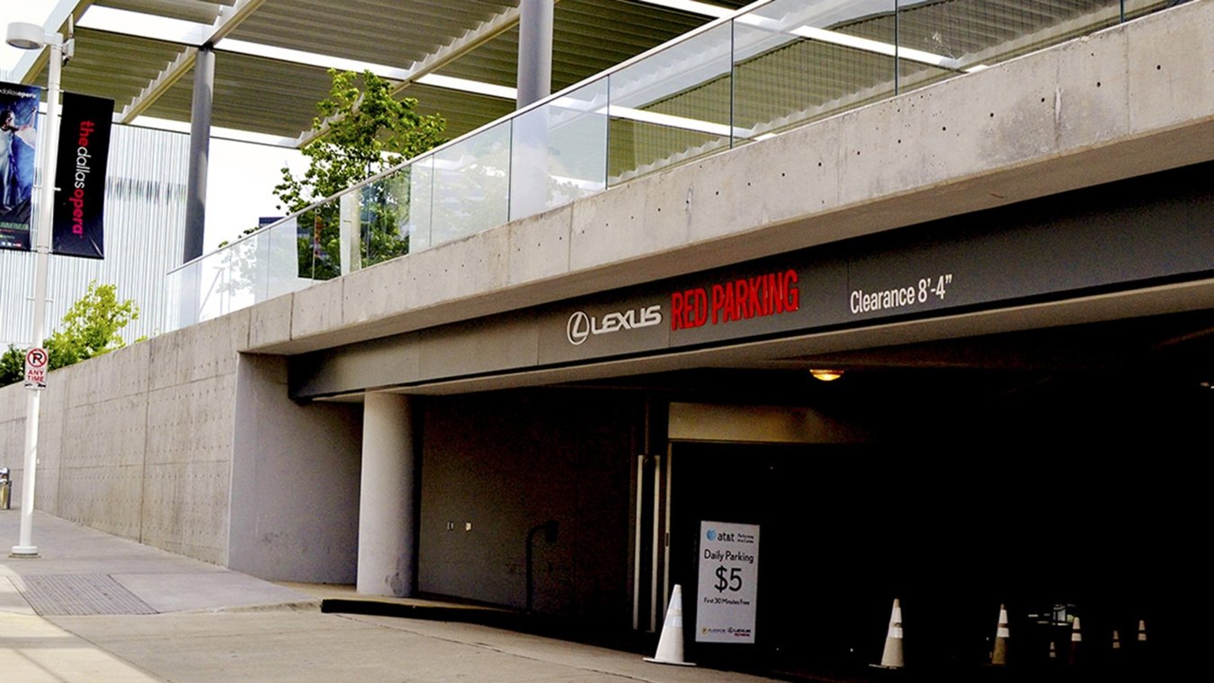 Outdoor image of the entrance to the parking center