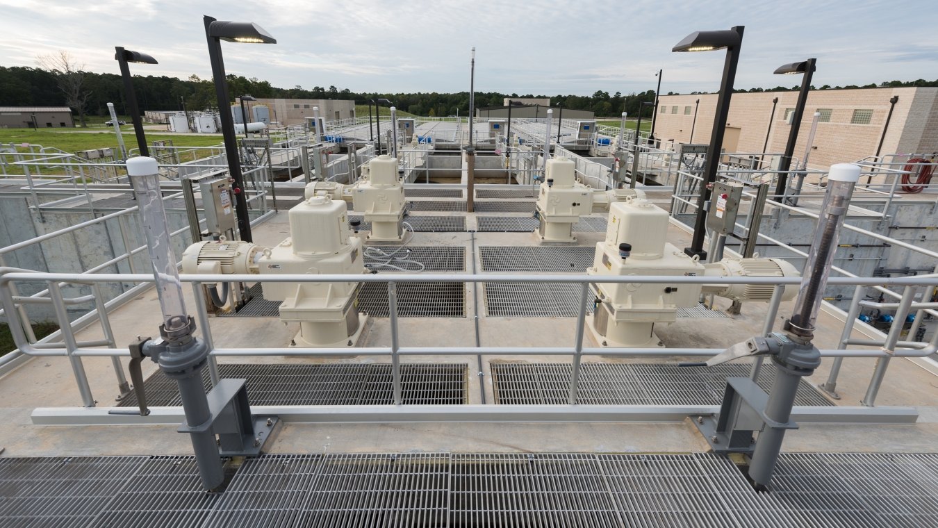 Pipes and equipment at the water treatment facility