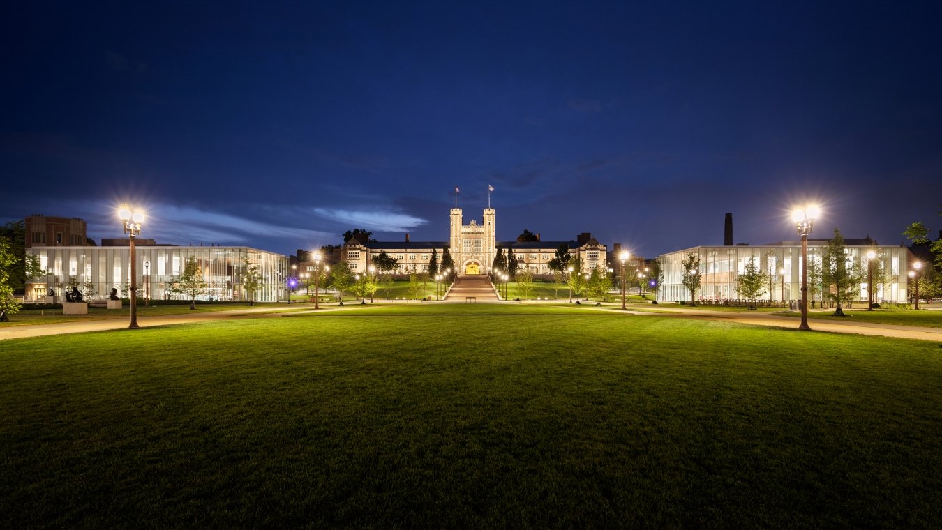 Washington University East End Transformation Exterior View at Night