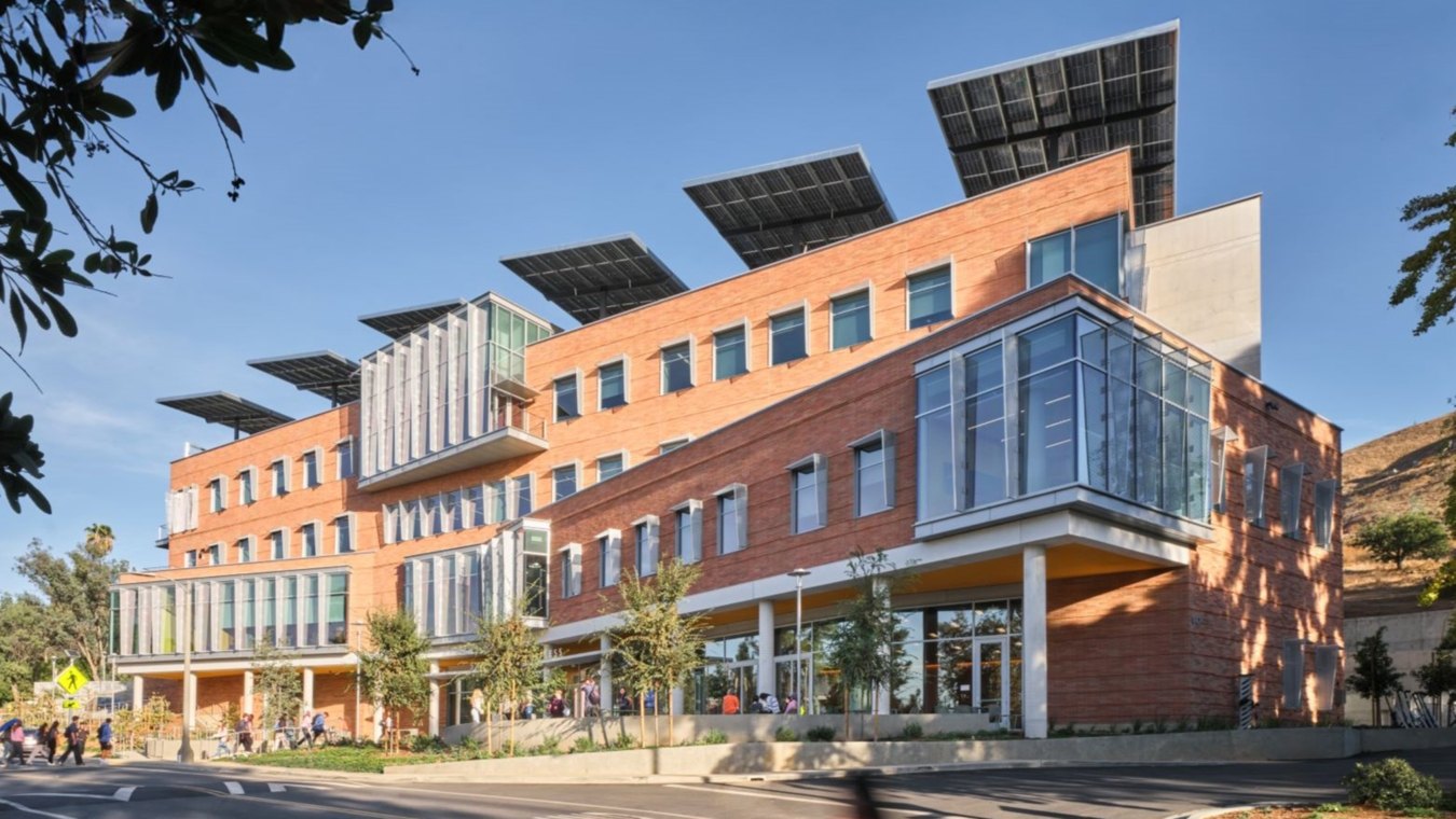 Exterior rendering of the entryway to the UCR School of Business building