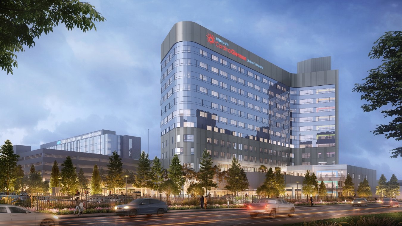 Exterior rendering of the hospital
