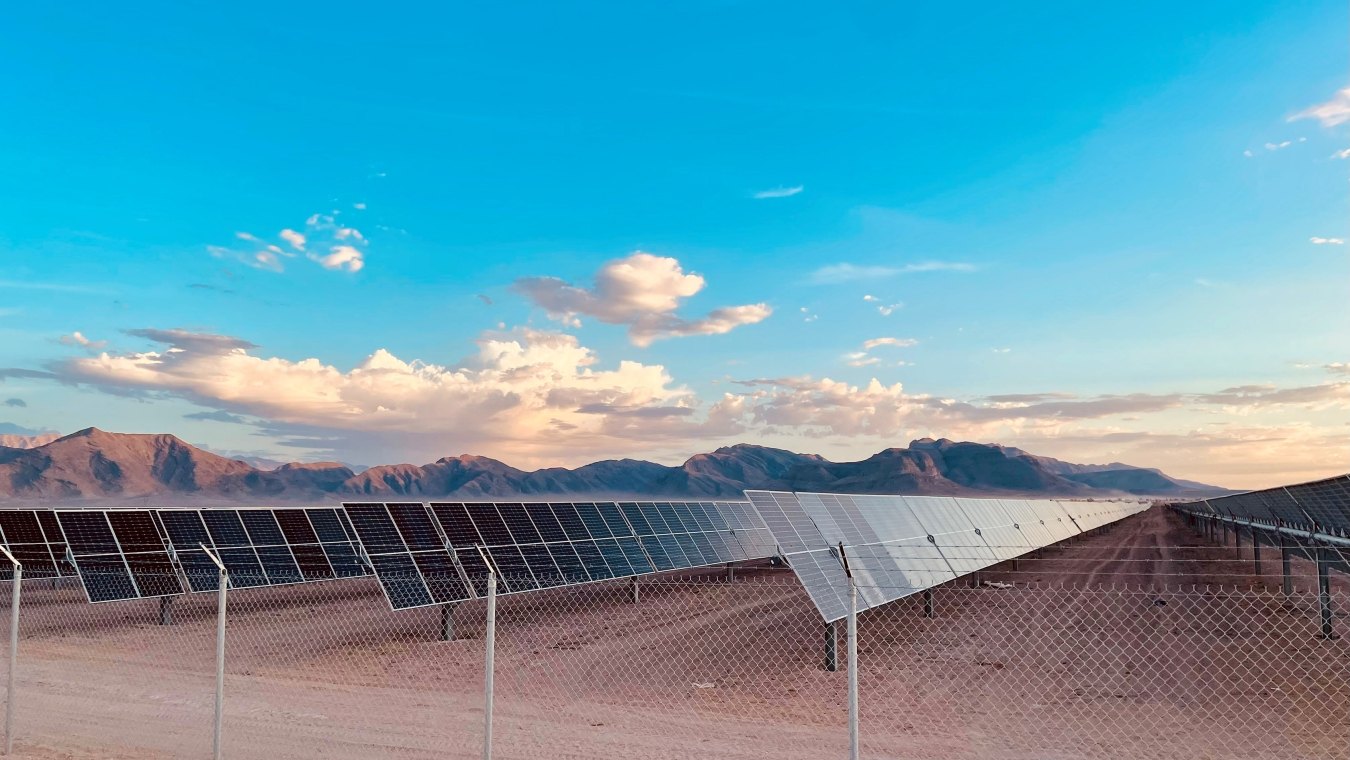 Panels at Arrow Canyon solar project
