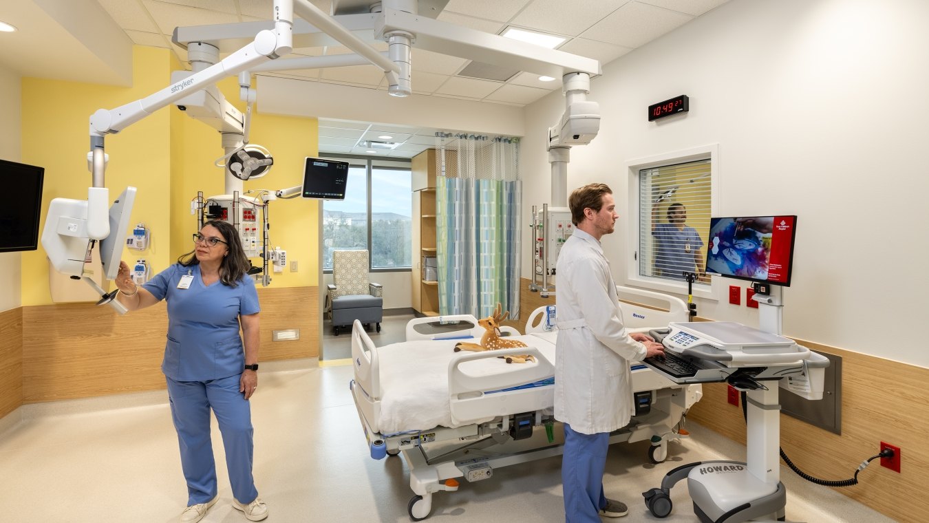 A patient room in the PICU