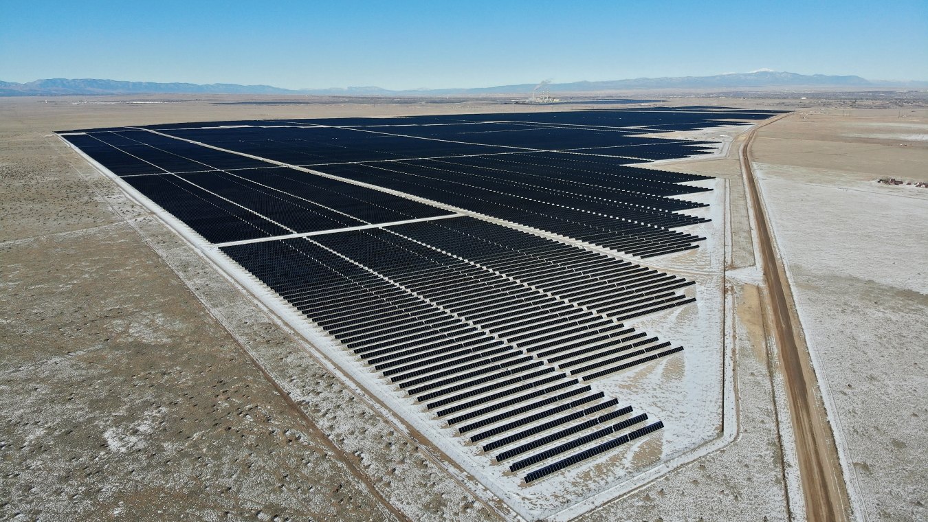 Aerial view of Sun Mountain solar