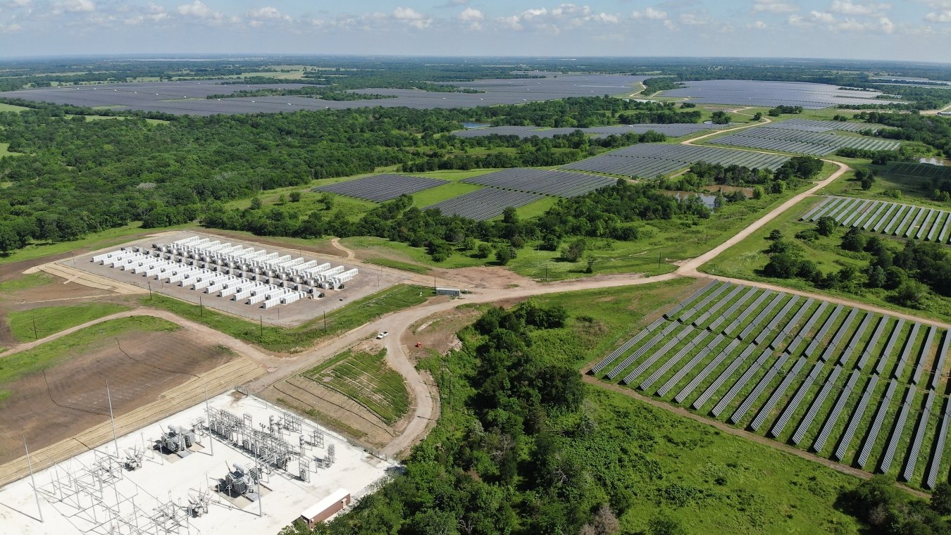 Aerial view of the solar project
