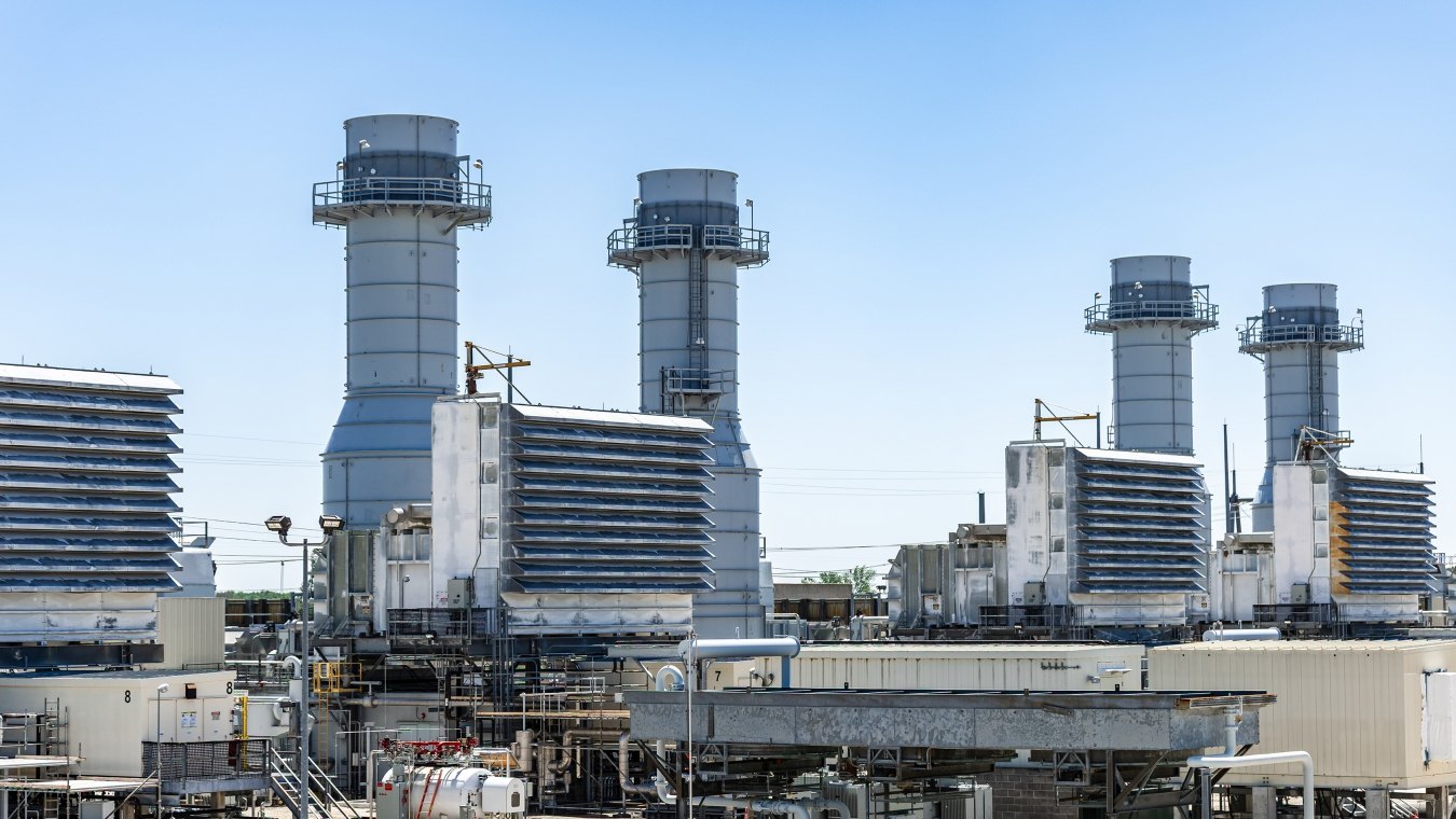Four generators at a combined cycle power plant