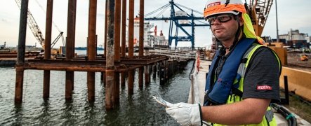 employee on marine site