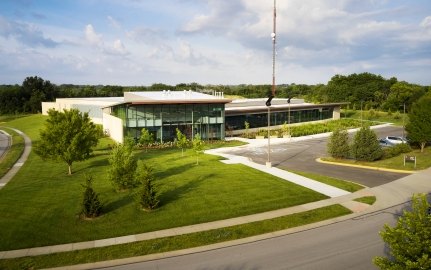 Exterior view of the Johnson County Medical Examination Facility. 