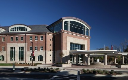 The entrance of the Student Center building at SIU Carbondale. 