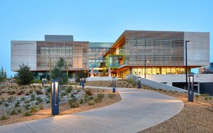 UCSD Center for Novel Therapeutics building walkway and landscape leading to the building