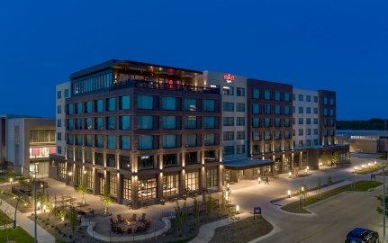 Nebraska Innovation Campus Scarlet Hotel exterior and surrounding site