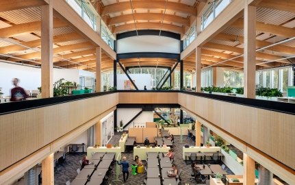 An open two story area with a high ceiling