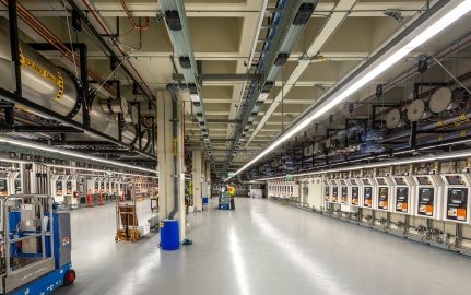 The interior of the semiconductor plant