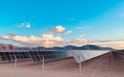 Panels at Arrow Canyon solar project