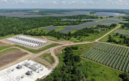 Aerial view of the solar project
