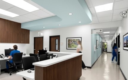 A nurses station inside the clinic
