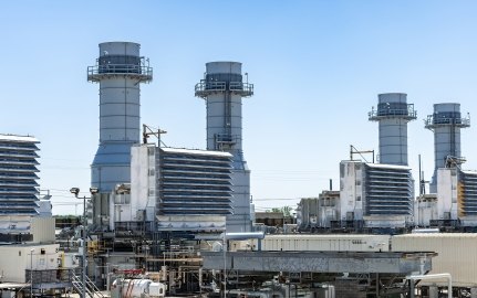 Four generators at a combined cycle power plant