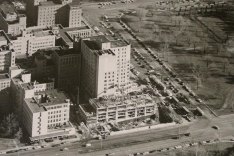 Aerial view of Barnes Hospital in St. Louis.