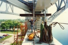 Person demonstrating fall protection.