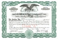 Signed stock certificate.