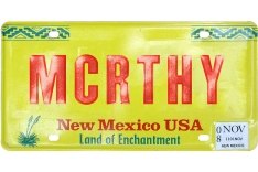 McCarthy license plate from New Mexico.
