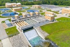Aerial view of the Tomahawk Creek Wastewater Treatment Facility.