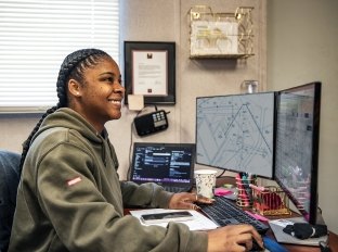 Employee at desk working