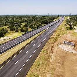 A long portion of State Highway 45 Southwest near Austin TX