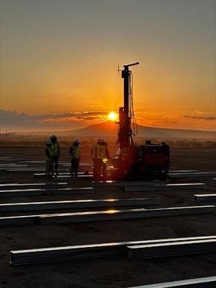 Construction workers on a solar jobsite.