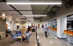 People gathering in a common area