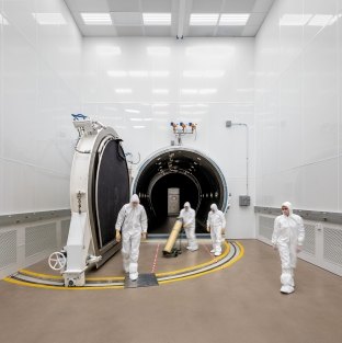 People inside a Thermal Vacuum Champer