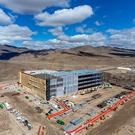 Aerial view of a data center project under construction